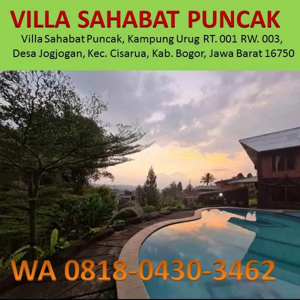 villa sewa villa di puncak cisarua bogor